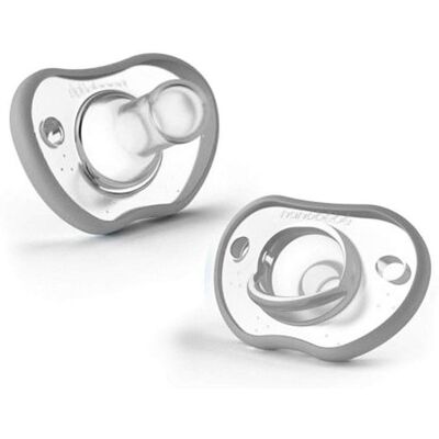 Nanobébé Flexy dudlík 3m+, 2ks - šedá Nanobébé Flexy dudlík 3m+, 2ks - šedá