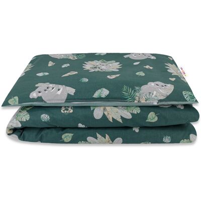 Baby Nellys 2-dílné bavlněné povlečení, Tropical Koala - zelená, Baby Nellys 2-dílné bavlněné povlečení, Tropical Koala - zelená,