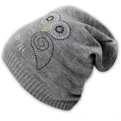 Baby Nellys Jarní/podzimní čepice Sovička - šedý melírek Baby Nellys Jarní/podzimní čepice Sovička - šedý melírek