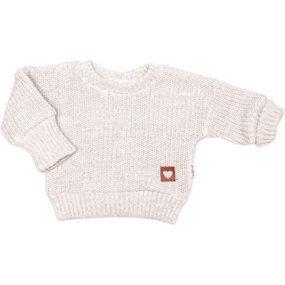 Baby Nellys Rostoucí oversize pletený svetřík pro miminko, sv. béžový Baby Nellys Rostoucí oversize pletený svetřík pro miminko, sv. béžový