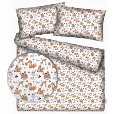 Baby Nellys 2-dílné bavlněné povlečení - Pohádková zvířátka, bílá, vel. 140 x 200/70 x 90 vel. 140 x 200/70 x 90 Baby Nellys 2-dílné bavlněné povlečení - Pohádková zvířátka, bílá, vel. 140 x 200/70 x 90 vel. 140 x 200/70 x 90