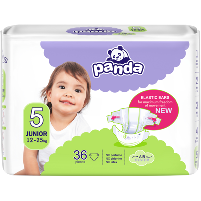 Panda Junior vel. 5 12-25 kg dětské pleny 36 ks Panda Junior vel. 5 12-25 kg dětské pleny 36 ks