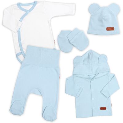 Baby Nellys Bavlněná souprava pro miminko 5D, Made with love, baby blue, vel. 62 Baby Nellys Bavlněná souprava pro miminko 5D, Made with love, baby blue, vel. 62