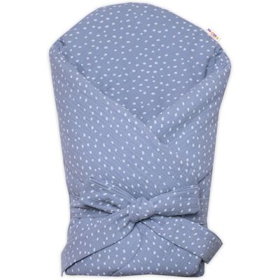 Baby Nellys Mušelinová zavinovačka s výztuží na zavazování DOTS, jeans Baby Nellys Mušelinová zavinovačka s výztuží na zavazování DOTS, jeans