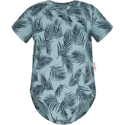 Baby Nellys Bavlněné body krátký rukáv, Palmy - zelené Baby Nellys Bavlněné body krátký rukáv, Palmy - zelené