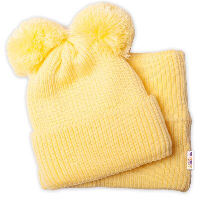 BABY NELLYS - Zimní pletená čepice + nákrčník BABY NELLYS - Zimní pletená čepice + nákrčník