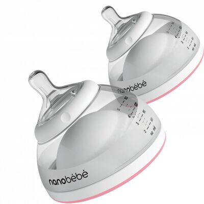 Nanobébé Láhev na mateřské mléko 150ml 2ks - růžová Nanobébé Láhev na mateřské mléko 150ml 2ks - růžová
