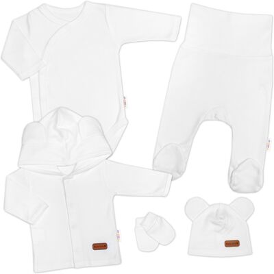 Baby Nellys 5D Bavlněná souprava pro miminko do porodnice Nature, bílá, 50 Baby Nellys 5D Bavlněná souprava pro miminko do porodnice Nature, bílá, 50