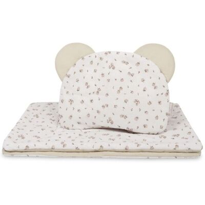 SENSILLO Set do kočárku Rose, bavlněný 54 × 74 cm + polštářek 28 × 36 cm, béžový SENSILLO Set do kočárku Rose, bavlněný 54 × 74 cm + polštářek 28 × 36 cm, béžový