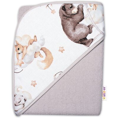 Baby Nellys 6-ti dílná výhod. sada s dárkem pro miminko , 120x90 Zvířátka na mráčku, béžová Baby Nellys 6-ti dílná výhod. sada s dárkem pro miminko , 120x90 Zvířátka na mráčku, béžová