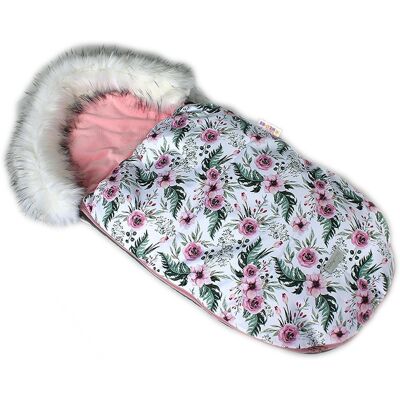 Baby Nellys Fusák, spacáček 105x55 Velvet Winter Lux - Flowers Baby Nellys Fusák, spacáček 105x55 Velvet Winter Lux - Flowers