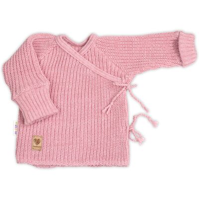 Baby Nellys Kojenecký svetřík, rostoucí, na zavazování na boku - růžový, 62/68 Baby Nellys Kojenecký svetřík, rostoucí, na zavazování na boku - růžový, 62/68