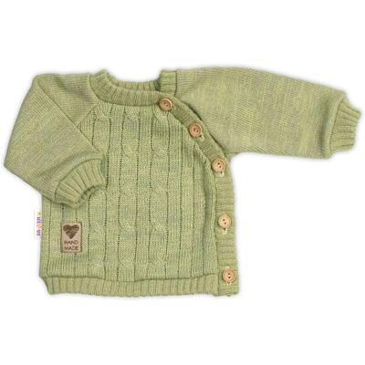 Baby Nellys Rostoucí pletený svetřík a kalhoty s kapsou Hand Made 2D, Nature, olivová Baby Nellys Rostoucí pletený svetřík a kalhoty s kapsou Hand Made 2D, Nature, olivová