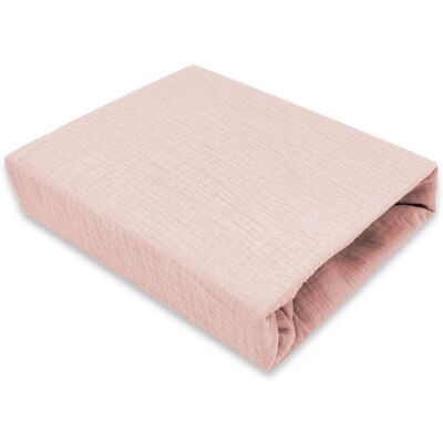 Baby Nellys Mušelínové prostěradlo do postýlky 60 x 120 NATURE double - pudrově růžová Baby Nellys Mušelínové prostěradlo do postýlky 60 x 120 NATURE double - pudrově růžová