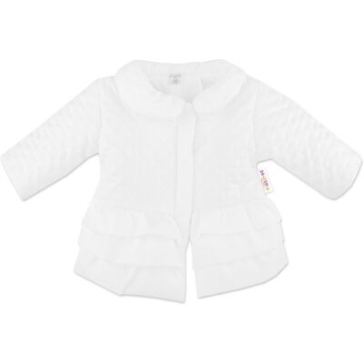Baby Nellys Kojenecká přechodová bundička s volánky, bílá, vel. 68 Baby Nellys Kojenecká přechodová bundička s volánky, bílá, vel. 68