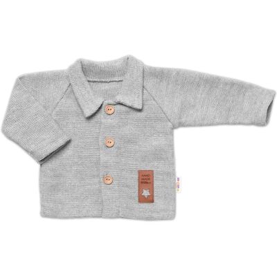 Baby Nellys Pletený svetřík s knoflíčky Boy,šedý,56 Baby Nellys Pletený svetřík s knoflíčky Boy,šedý,56