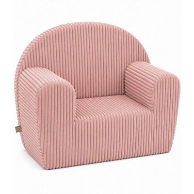 Baby Nellys Dětské křesílko Velvet manchester, pudrově růžová Baby Nellys Dětské křesílko Velvet manchester, pudrově růžová