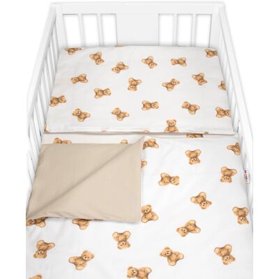 Baby Nellys Povlečení do postýlky, bavlna, 2D sada, Míša - bílá s potiskem Baby Nellys Povlečení do postýlky, bavlna, 2D sada, Míša - bílá s potiskem
