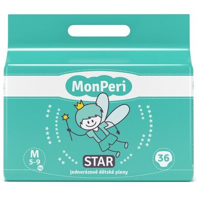 MonPeri Star M 5-9 kg dětské pleny 36 ks MonPeri Star M 5-9 kg dětské pleny 36 ks