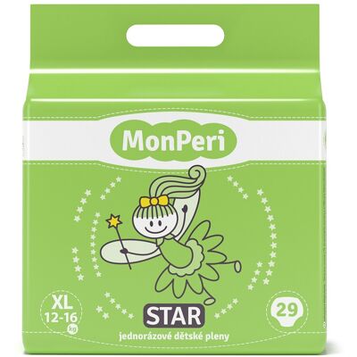 MonPeri Star XL 12-16 kg dětské pleny 29 ks MonPeri Star XL 12-16 kg dětské pleny 29 ks