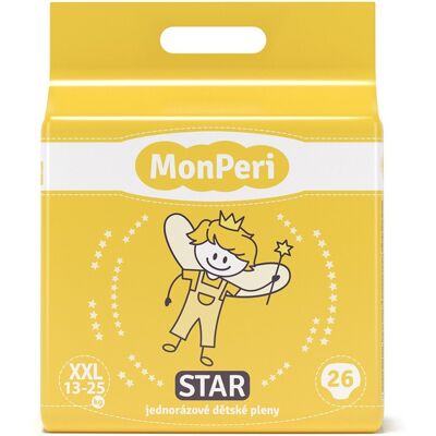 MonPeri Star XXL 13-25 kg dětské pleny 26 ks MonPeri Star XXL 13-25 kg dětské pleny 26 ks
