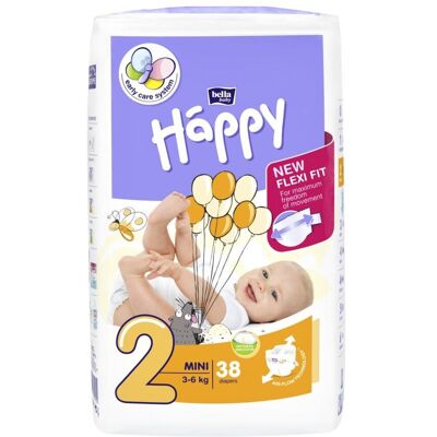 Bella Baby Happy Mini 3-6 kg dětské pleny 38 ks Bella Baby Happy Mini 3-6 kg dětské pleny 38 ks