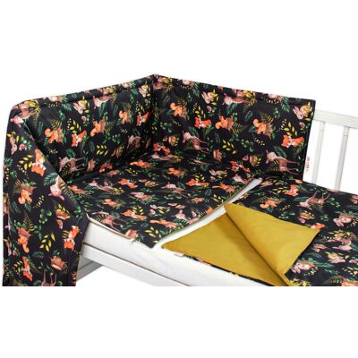 Baby Nellys - Mantinel - černá/zelená - 120x90 - Bedding set Baby Nellys - Mantinel - černá/zelená - 120x90 - Bedding set