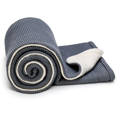 T-tomi Pletená deka WARM Dark grey waves T-tomi Pletená deka WARM Dark grey waves