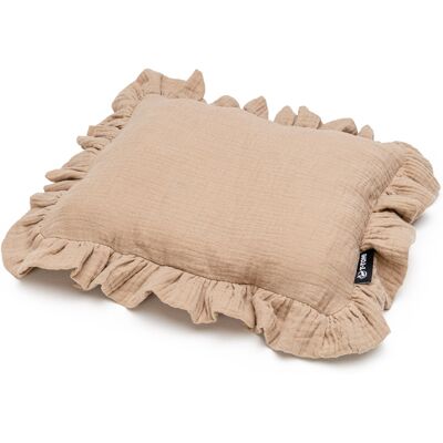 T-tomi BIO Mušelínový polštářek s volánkem Beige T-tomi BIO Mušelínový polštářek s volánkem Beige