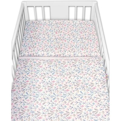 Baby Nellys 3-dílná sada, mantinel s povlečením Kalina - bílá, 135x100 cm Baby Nellys 3-dílná sada, mantinel s povlečením Kalina - bílá, 135x100 cm