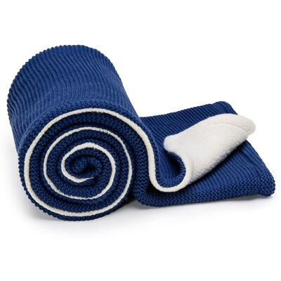T-tomi Pletená deka WARM Dark blue waves T-tomi Pletená deka WARM Dark blue waves