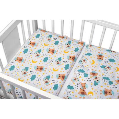 Baby Nellys 3-dílná sada, mantinel s povlečením Sny medvídků - hnědá, bílá, 120x90cm Baby Nellys 3-dílná sada, mantinel s povlečením Sny medvídků - hnědá, bílá, 120x90cm