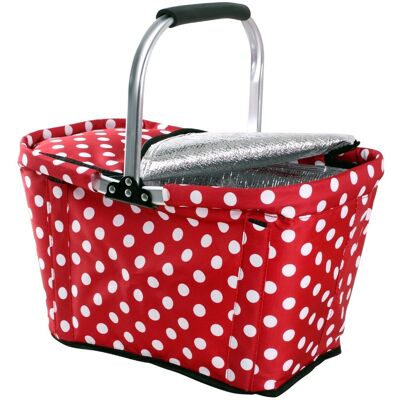 Toro Nákupní termo košík 48 x 28 x 28 cm 1 ks červený s bílými puntíky Toro Nákupní termo košík 48 x 28 x 28 cm 1 ks červený s bílými puntíky