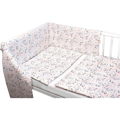 Baby Nellys 3-dílná sada, mantinel s povlečením Jeřabina - bílá, 120x90 cm Baby Nellys 3-dílná sada, mantinel s povlečením Jeřabina - bílá, 120x90 cm