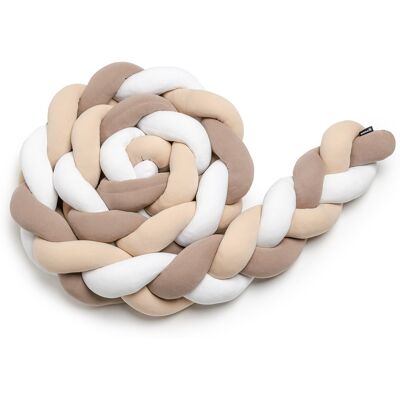 T-tomi Pletený mantinel 180 cm White + Beige + Mocca T-tomi Pletený mantinel 180 cm White + Beige + Mocca