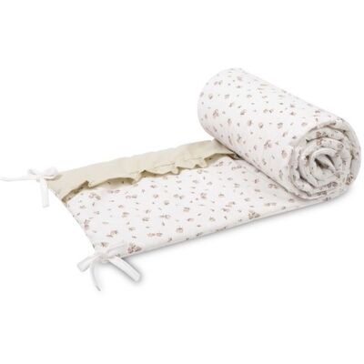 SENSILLO Mantinel do postýlky Rose Beige bavlněný s volánem 180 × 30 cm SENSILLO Mantinel do postýlky Rose Beige bavlněný s volánem 180 × 30 cm