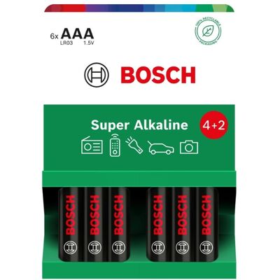 Bosch Super Alkaline AAA LR03 baterie 6 ks Bosch Super Alkaline AAA LR03 baterie 6 ks
