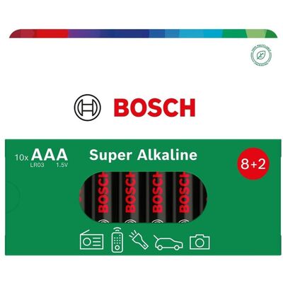 Bosch Super Alkaline AAA LR03 baterie 10 ks Bosch Super Alkaline AAA LR03 baterie 10 ks