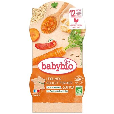 Babybio Bio Quinoa Kuře a Zelenina - 12m+ 2 Dárky Babybio Bio Quinoa Kuře a Zelenina - 12m+ 2 Dárky