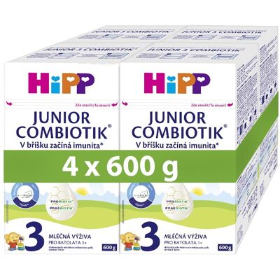 Hipp 3 Junior Combiotik Batolecí mléko 4x600 g Hipp 3 Junior Combiotik Batolecí mléko 4x600 g