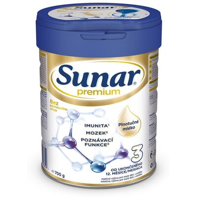 Sunar Premium 3 Kojenecké mléko - Od 12 měsíců Sunar Premium 3 Kojenecké mléko - Od 12 měsíců