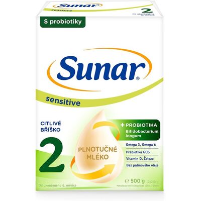 Sunar Sensitive 2 Kojenecké mléko - Podpora trávení Sunar Sensitive 2 Kojenecké mléko - Podpora trávení