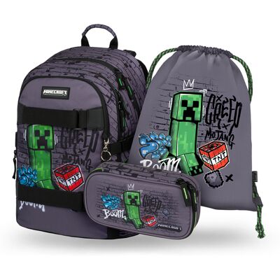 Baagl SET 3 Skate Minecraft TNT: Batoh, Etue, Sáček Baagl SET 3 Skate Minecraft TNT: Batoh, Etue, Sáček