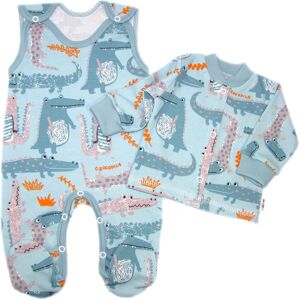 Baby Nellys 2D sada, bavlněné dupačky s košilkou Krokodýl Eda, mint, 68 Baby Nellys 2D sada, bavlněné dupačky s košilkou Krokodýl Eda, mint, 68