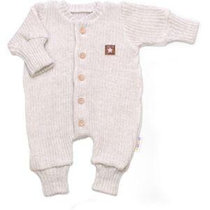 Baby Nellys Rostoucí pletený oversize overálek + čepička Star, béžový melírek, vel. 68/74 Baby Nellys Rostoucí pletený oversize overálek + čepička Star, béžový melírek, vel. 68/74