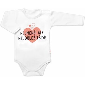 Baby Nellys Body dlouhý rukáv, Nejmenší, ale nejdůležitější, bílé vel. 86 Baby Nellys Body dlouhý rukáv, Nejmenší, ale nejdůležitější, bílé vel. 86