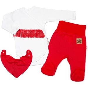Baby Nellys 3-dílná sada Body dl. rukáv s tutu, šátek, polodupačky, červená, bílá, vel. 62 Baby Nellys 3-dílná sada Body dl. rukáv s tutu, šátek, polodupačky, červená, bílá, vel. 62