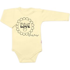 Baby Nellys Body dlouhý rukáv Made with love, žluté vel. 68 Baby Nellys Body dlouhý rukáv Made with love, žluté vel. 68