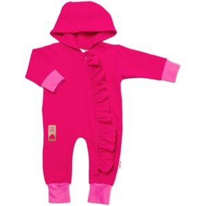Baby Nellys Teplákový overal s volánkem a kapucí GIRL,amarant, vel. 68 Baby Nellys Teplákový overal s volánkem a kapucí GIRL,amarant, vel. 68