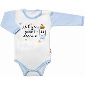 Baby Nellys Body dl. rukáv s vtip. textem Milujem nočné desiate vel. 74, kluk Baby Nellys Body dl. rukáv s vtip. textem Milujem nočné desiate vel. 74, kluk
